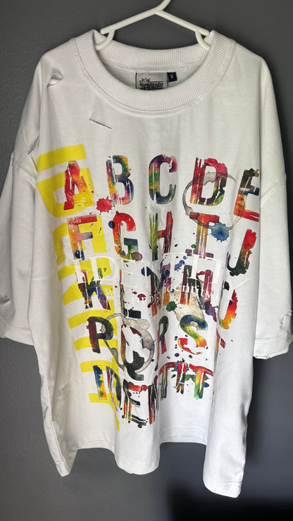 IDENTITY COLORFUL ALPHABET TEE (WHITE)