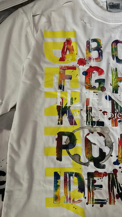 IDENTITY COLORFUL ALPHABET TEE (WHITE)