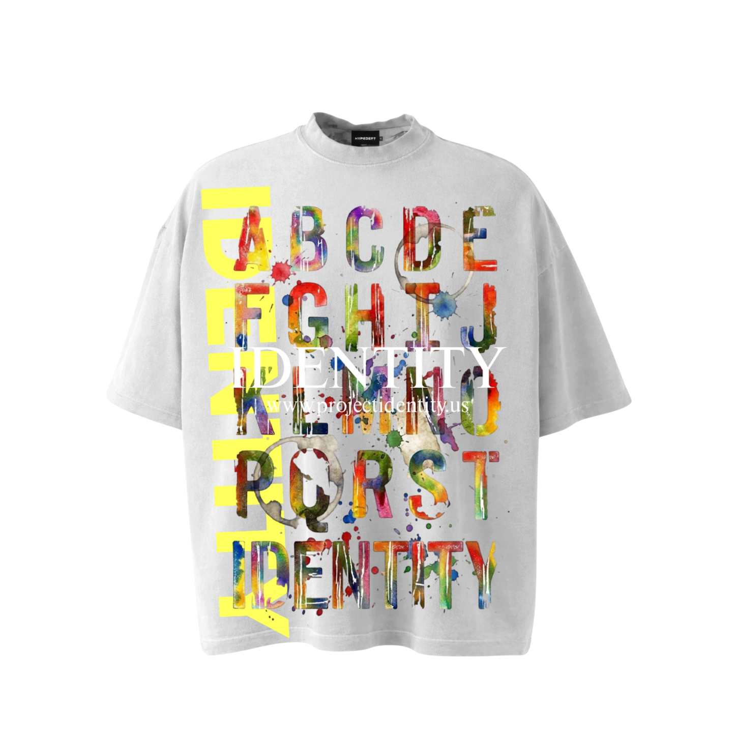IDENTITY COLORFUL ALPHABET TEE (WHITE)