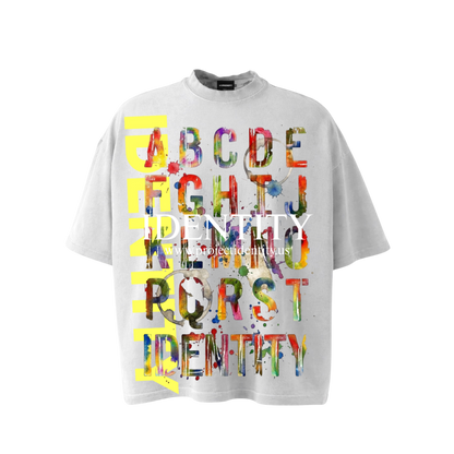 IDENTITY COLORFUL ALPHABET TEE (WHITE)