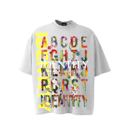 IDENTITY COLORFUL ALPHABET TEE (WHITE)