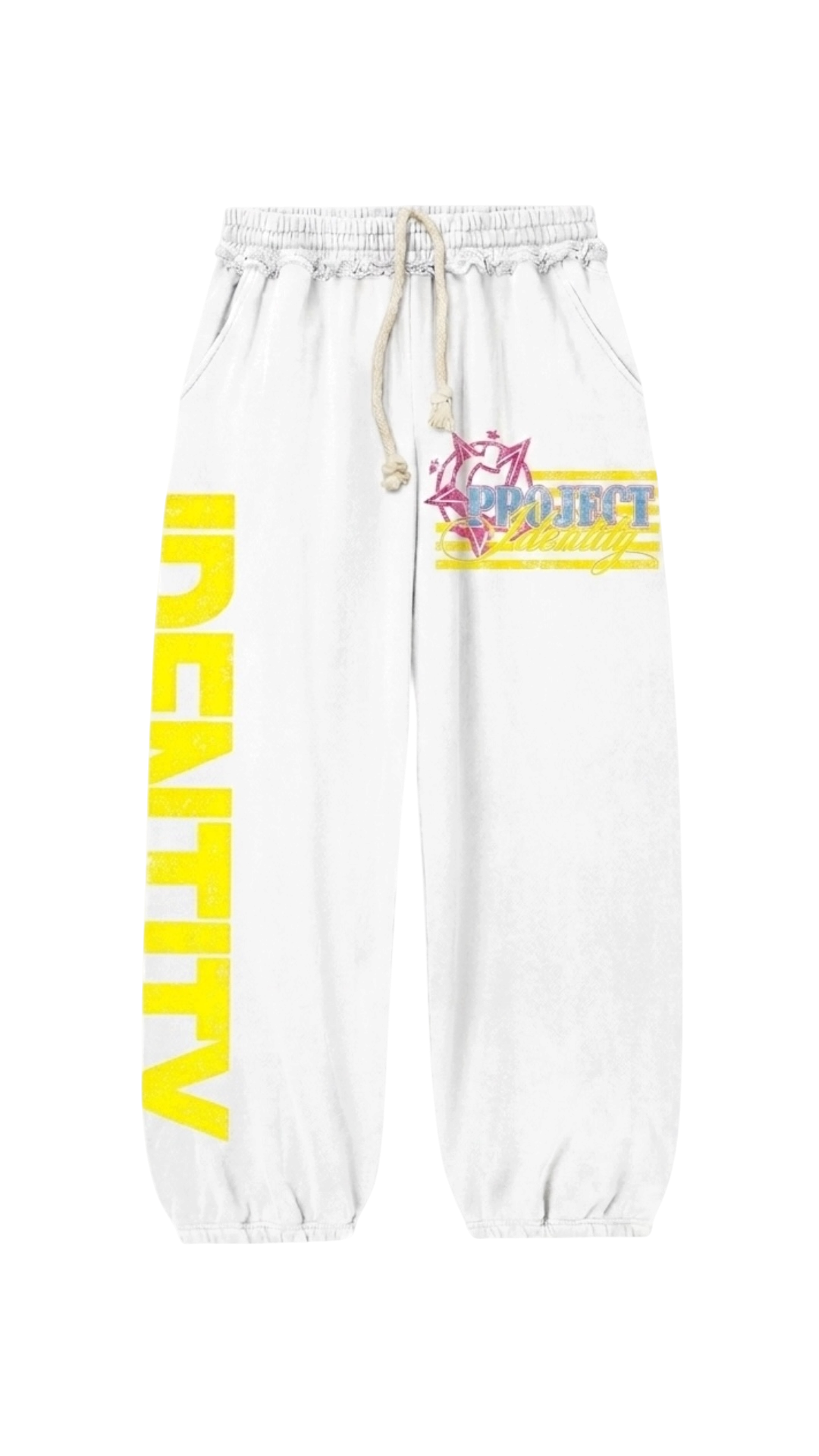 IDENTITY FLAG ACID WASH SWEATS(WHITE)