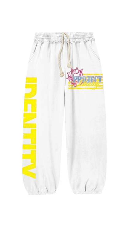 IDENTITY FLAG ACID WASH SWEATS(WHITE)
