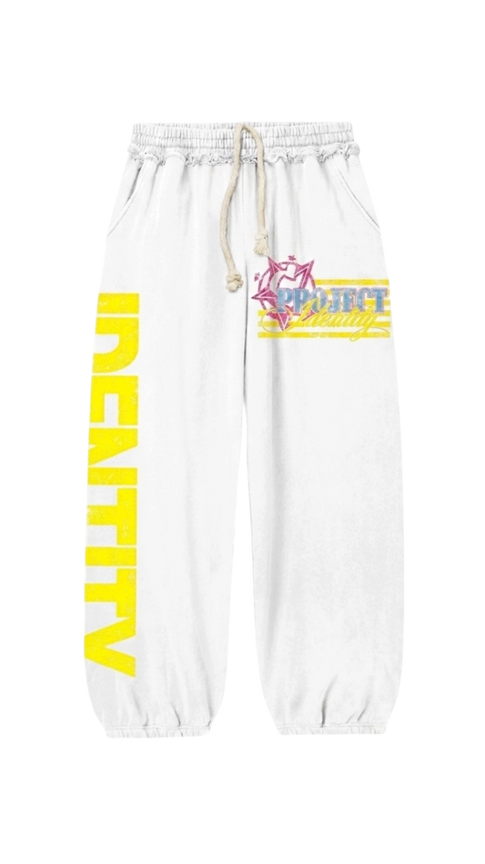 IDENTITY FLAG ACID WASH SWEATS(WHITE)